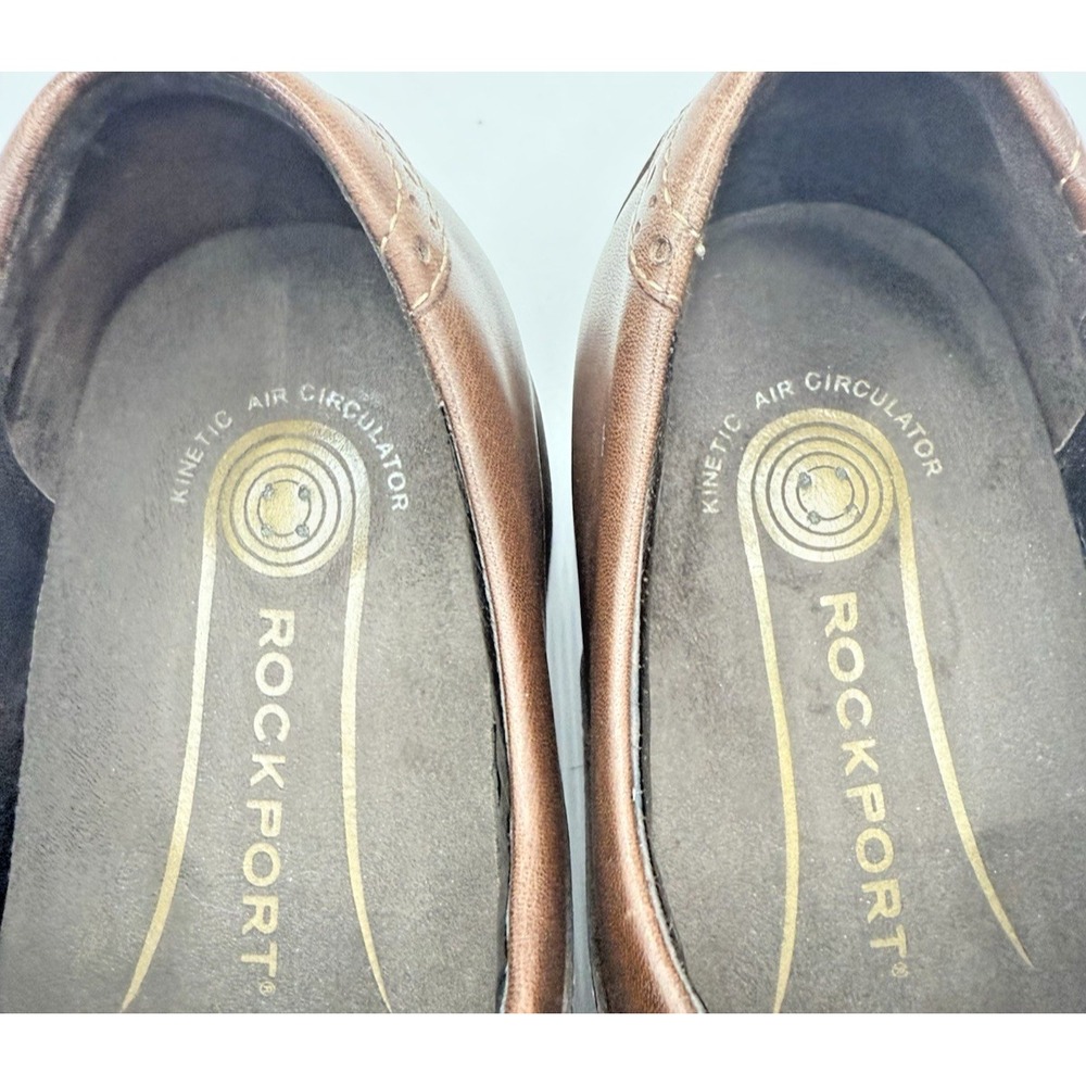 Rockport Mens Kinetic Air Saddle Oxford Brn Leather Lace Up Dress Shoes Size 11W - Picture 7 of 9